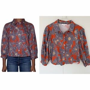 LOVE THE LABEL Sula Top in Rust Floral Plum